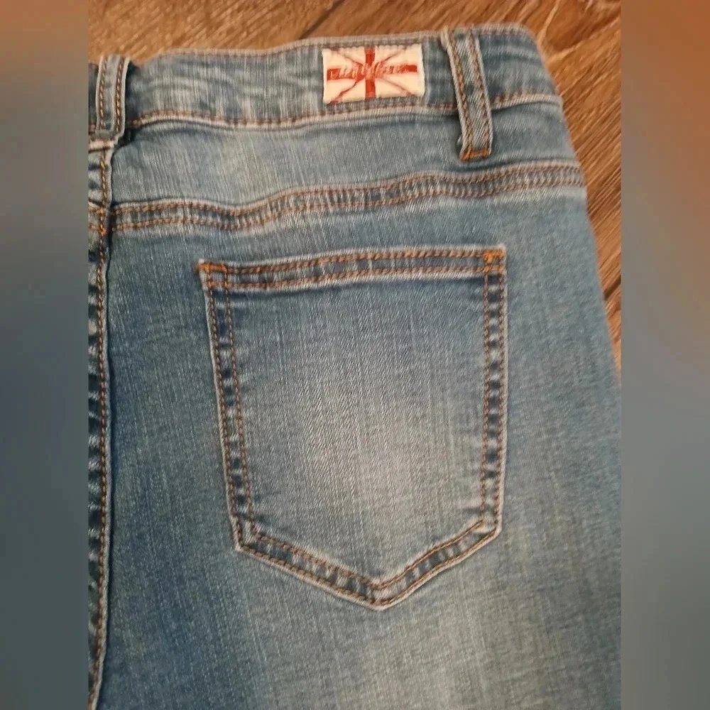 Machine Nouvelle Raw Hem Distressed Ankle Cropped Jeans Womens 6 Boho Cowgirl - Picture 8 of 9